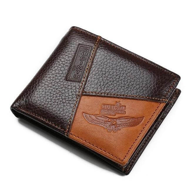 Genuine Leather Men Wallets with Coin Pocket Zipper - MaviGadget