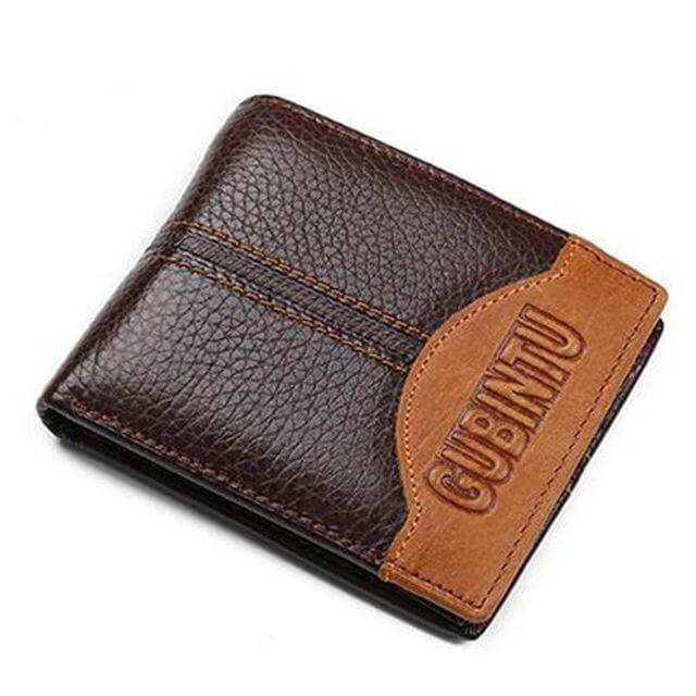 Genuine Leather Men Wallets with Coin Pocket Zipper - MaviGadget