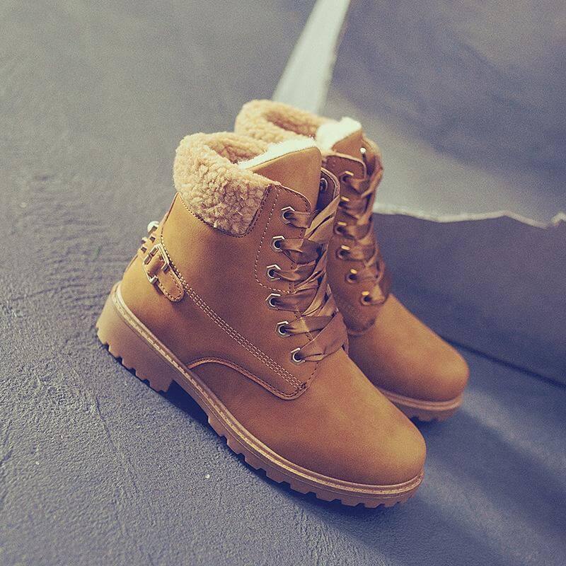 New British Style Lace Up Ankle Boots for Women - MaviGadget