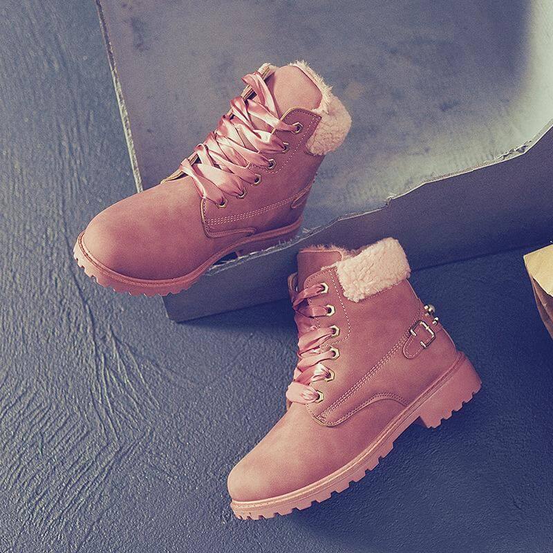 New British Style Lace Up Ankle Boots for Women - MaviGadget