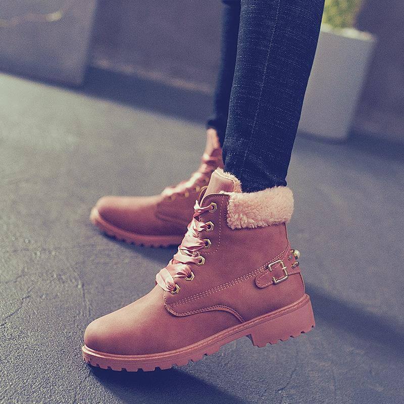 New British Style Lace Up Ankle Boots for Women - MaviGadget