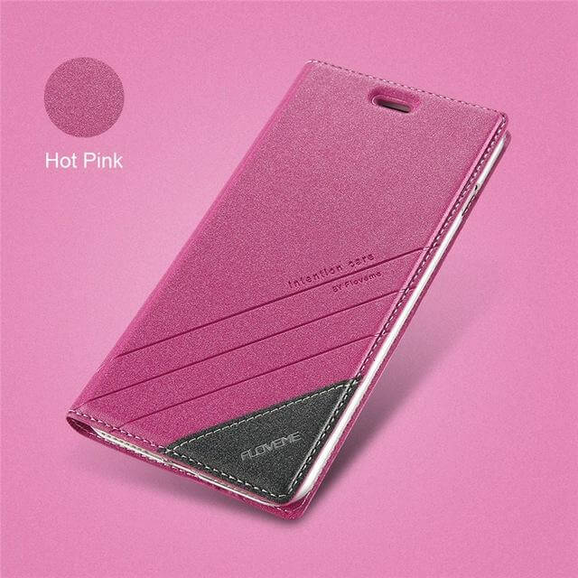 Luxury Flip Card Slot Leather Cases For iPhone X and Other Models - MaviGadget