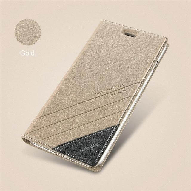 Luxury Flip Card Slot Leather Cases For iPhone X and Other Models - MaviGadget