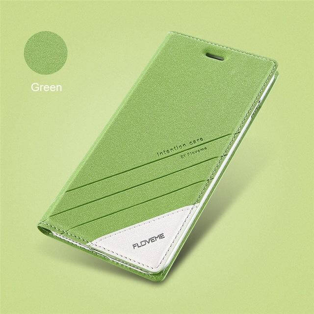 Luxury Flip Card Slot Leather Cases For iPhone X and Other Models - MaviGadget