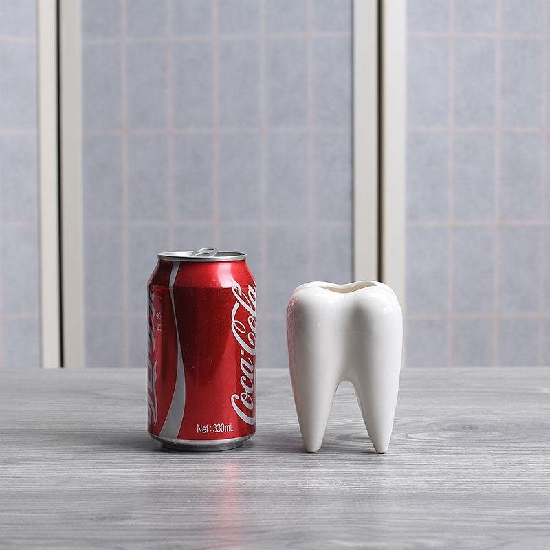 Tooth Shape White Ceramic Modern Flower Pot - MaviGadget