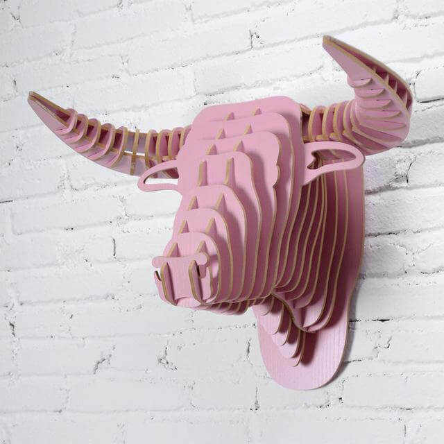 3D Wood Bull Heads Home Decoration - MaviGadget