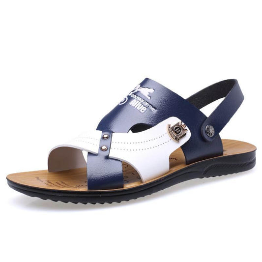 Summer Fashion Men Beach Slippers Breathable Leather - MaviGadget