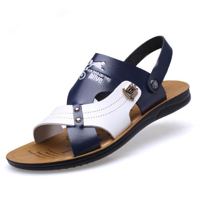 Summer Fashion Men Beach Slippers Breathable Leather - MaviGadget
