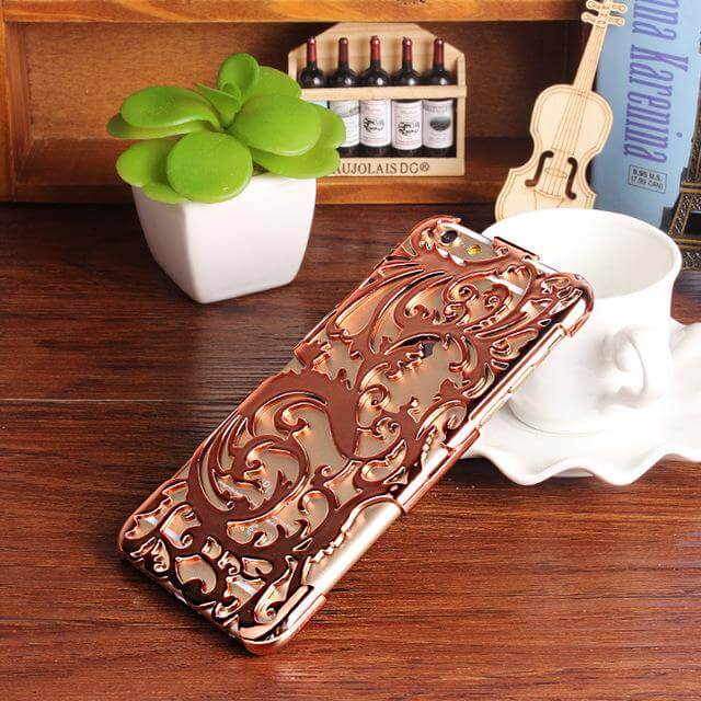 Artistic Hollow Flower Plating Phone Case For iPhone Models - MaviGadget