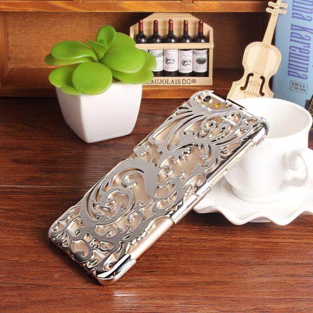 Artistic Hollow Flower Plating Phone Case For iPhone Models - MaviGadget