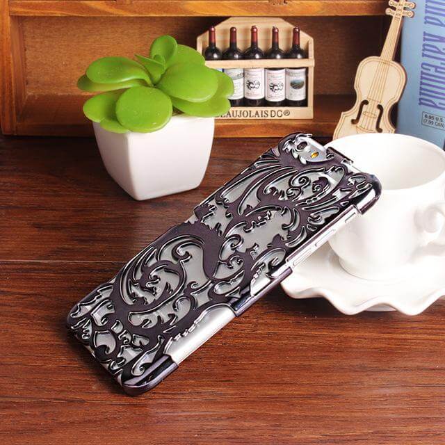 Artistic Hollow Flower Plating Phone Case For iPhone Models - MaviGadget