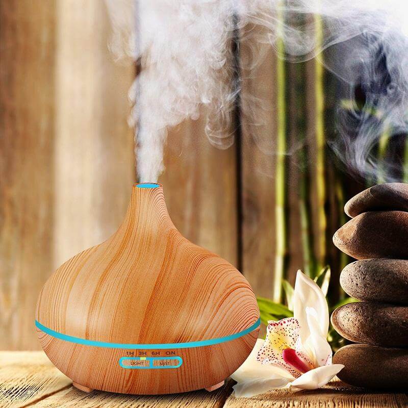 Wood Air Humidifier Essential Oil Diffuser Aroma Lamp - MaviGadget