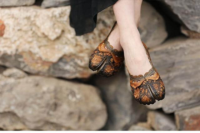Vintage Handmade Women Leather Shoes - MaviGadget