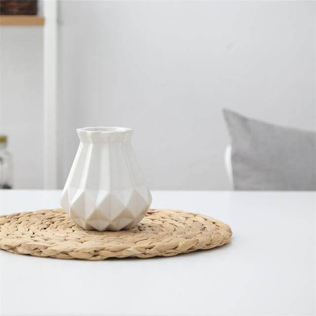 Modern Europe Brief Matt Diamond Porcelain Ceramic Vase - MaviGadget