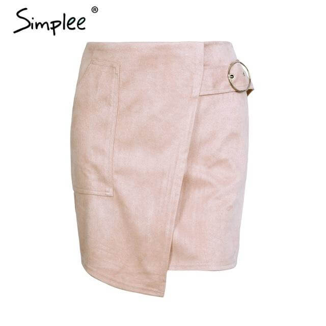 Suede Leather Pencil Skirt - MaviGadget