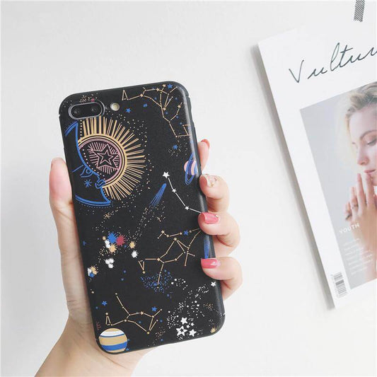 Space planet 3D Relief Silicone Case for Iphone Models - MaviGadget
