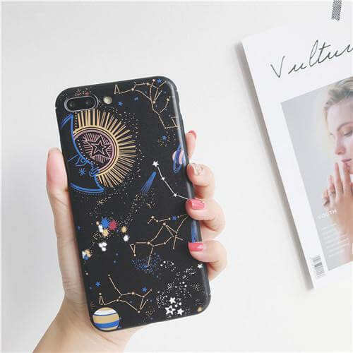 Space planet 3D Relief Silicone Case for Iphone Models - MaviGadget