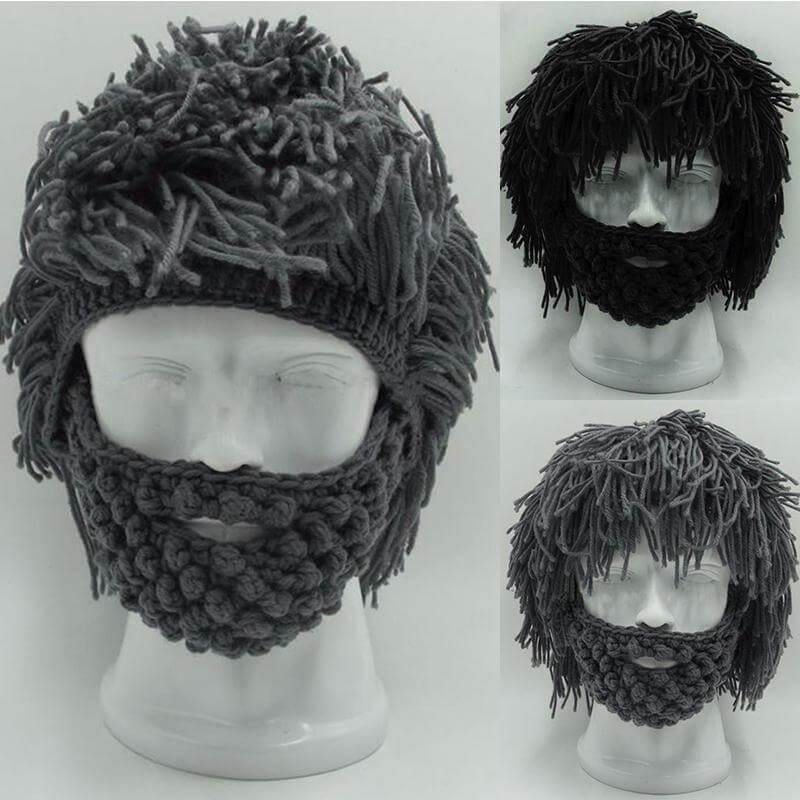 Handmade Knitted Men Winter Hat Mustache - MaviGadget