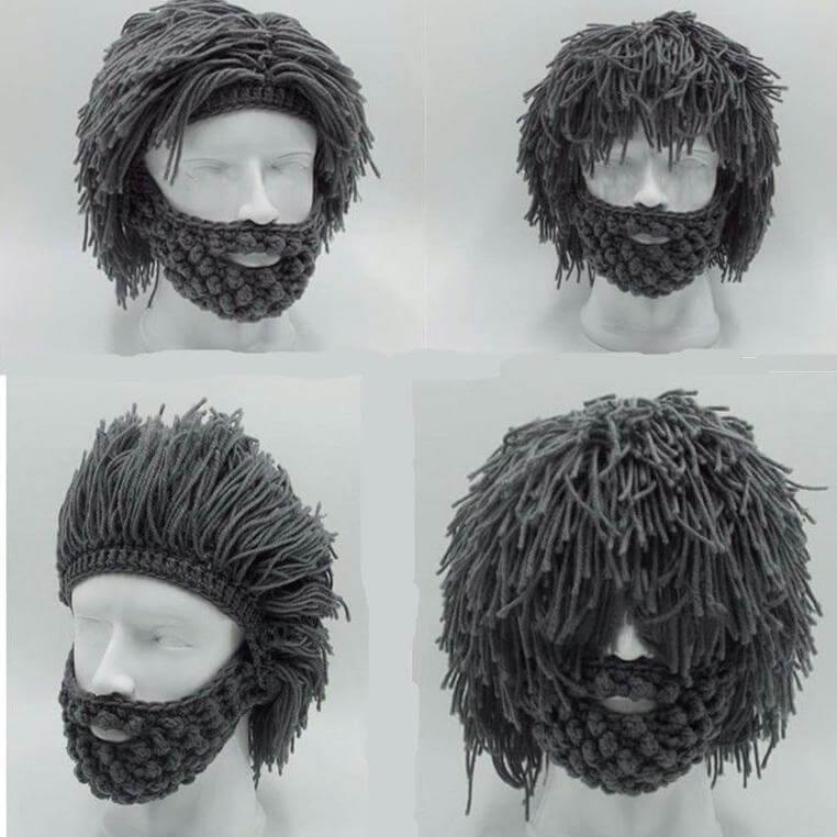 Handmade Knitted Men Winter Hat Mustache - MaviGadget
