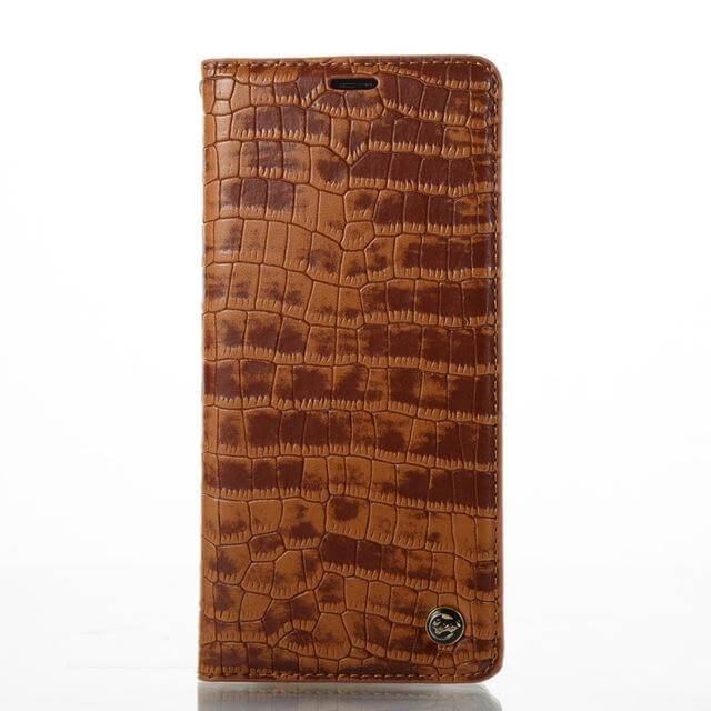 Luxury Flip Leather Crocodile Pattern Cases For iphone X and Other Models - MaviGadget