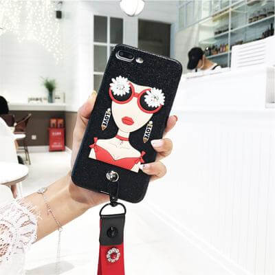 Sexy Sunglasses Iphone Cases with Flower Hand Strap - MaviGadget