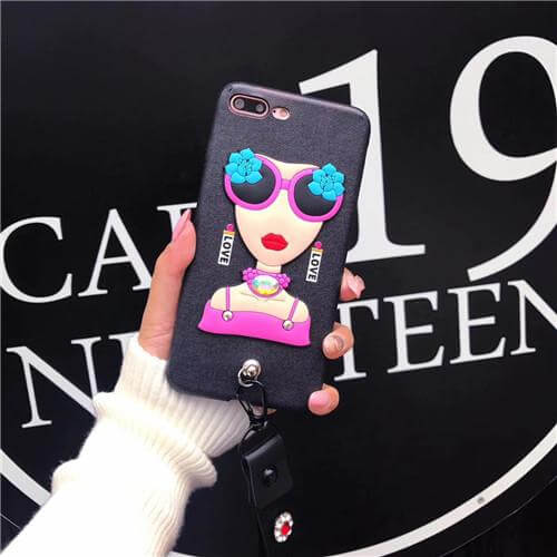 Sexy Sunglasses Iphone Cases with Flower Hand Strap - MaviGadget