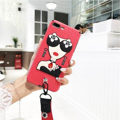 Sexy Sunglasses Iphone Cases with Flower Hand Strap - MaviGadget