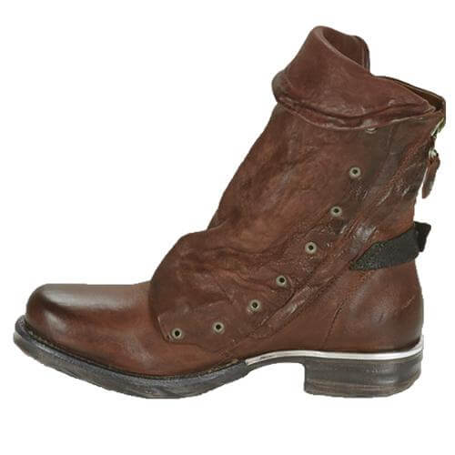 Leather Flat Ankle Winter Boots - MaviGadget
