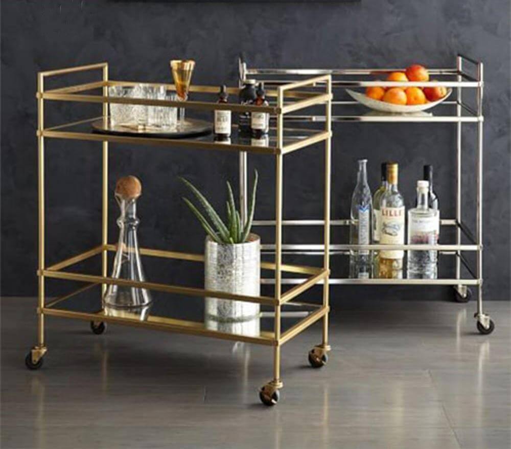 Designer Style Stainless Steel Gold Silver Dinner Side  Table Organizer - MaviGadget