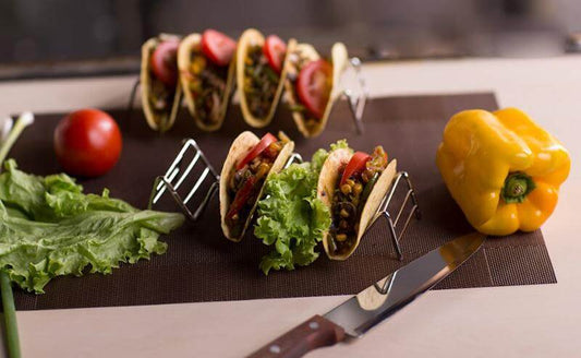 2pcs Metal Taco Holder Stand with Non-Slip Mat - MaviGadget