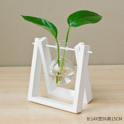 Decorative  Wooden Vase With Wooden Tray - MaviGadget