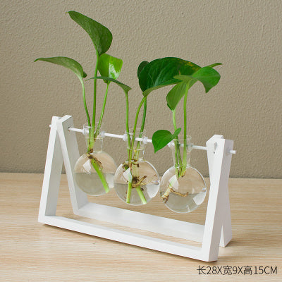 Decorative  Wooden Vase With Wooden Tray - MaviGadget