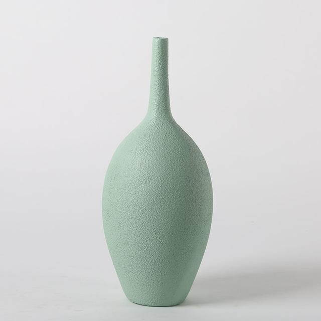Interior Green Resin Flower Stone Vase for Home Decoration - MaviGadget