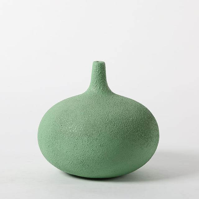 Interior Green Resin Flower Stone Vase for Home Decoration - MaviGadget