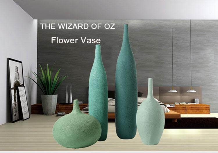 Interior Green Resin Flower Stone Vase for Home Decoration - MaviGadget