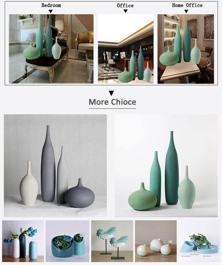 Interior Green Resin Flower Stone Vase for Home Decoration - MaviGadget