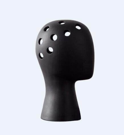 Creative Human Head White Black Decorative Ceramic Vase - MaviGadget