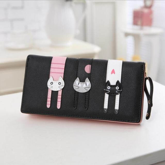 Modern Cat Stitching Zipper Wallet - MaviGadget