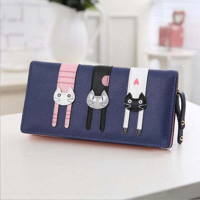 Modern Cat Stitching Zipper Wallet - MaviGadget