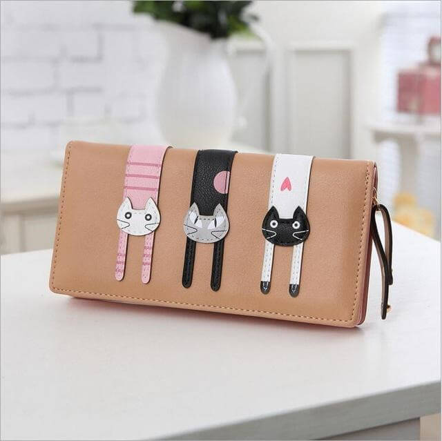 Modern Cat Stitching Zipper Wallet - MaviGadget