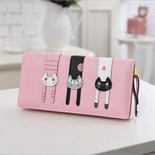 Modern Cat Stitching Zipper Wallet - MaviGadget