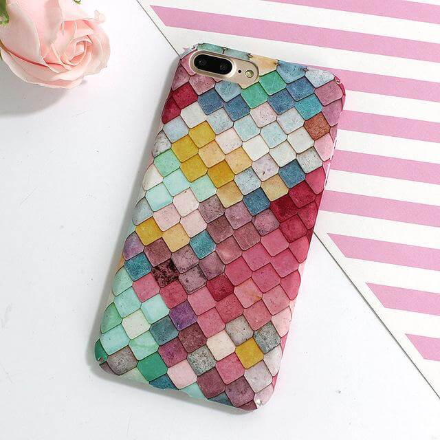Colorful Fish Scales Case For iPhone Models - MaviGadget
