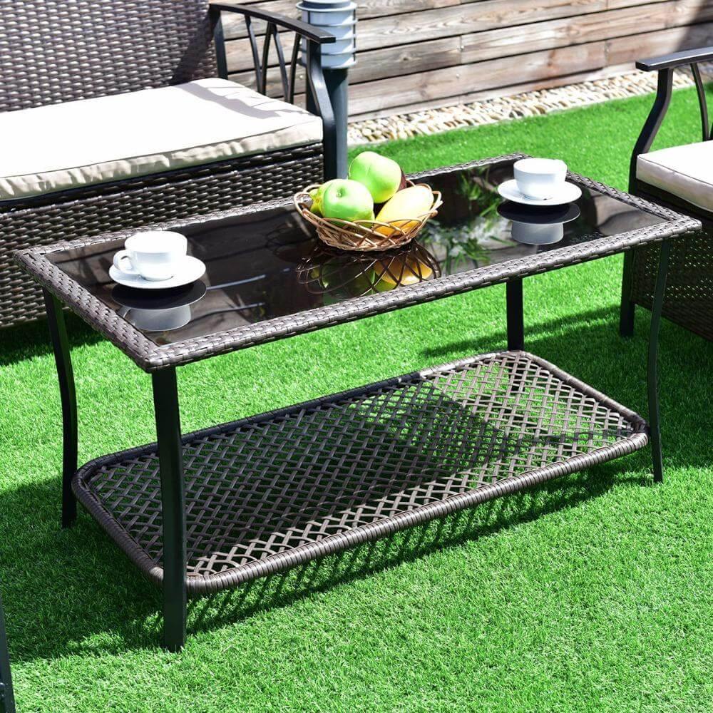 4 PC Garden Furniture Outdoor Patio Sectional Set with Cushions - MaviGadget