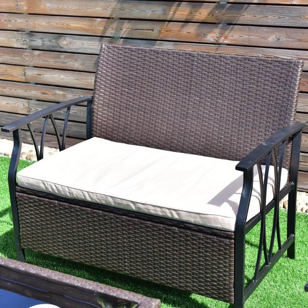 4 PC Garden Furniture Outdoor Patio Sectional Set with Cushions - MaviGadget
