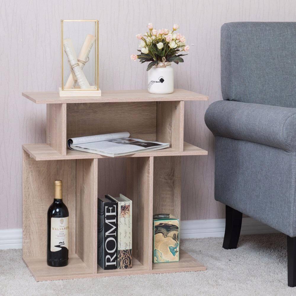 Modern Wood Side Sofa Table with Storage - MaviGadget