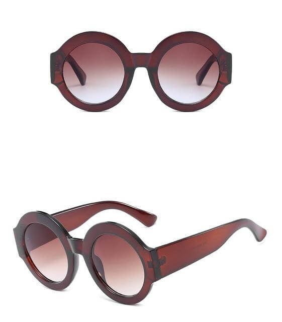 Designer Red Green Black Circle Sun Glasses - MaviGadget