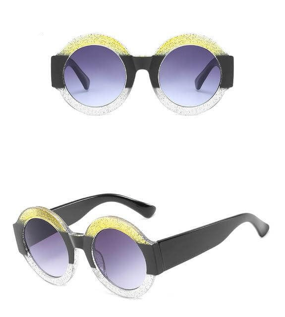 Designer Red Green Black Circle Sun Glasses - MaviGadget