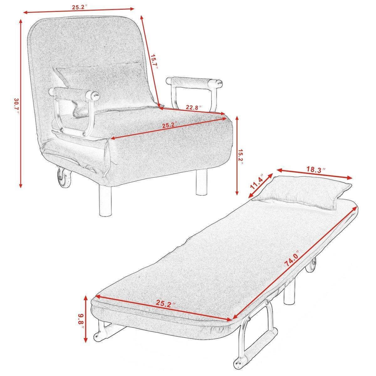 Modern Folding Lounge Convertible Chair - MaviGadget