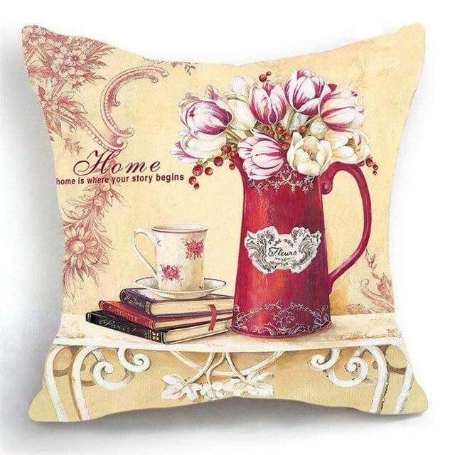 Luxury Flower Vase Cushion Cover Pillowcase - MaviGadget