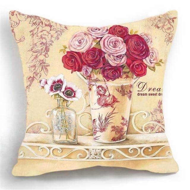 Luxury Flower Vase Cushion Cover Pillowcase - MaviGadget